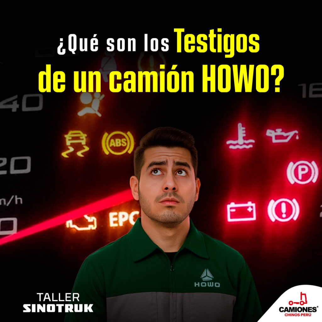 ¿Qué son los testigos en un camión HOWO y cuántos tiene?