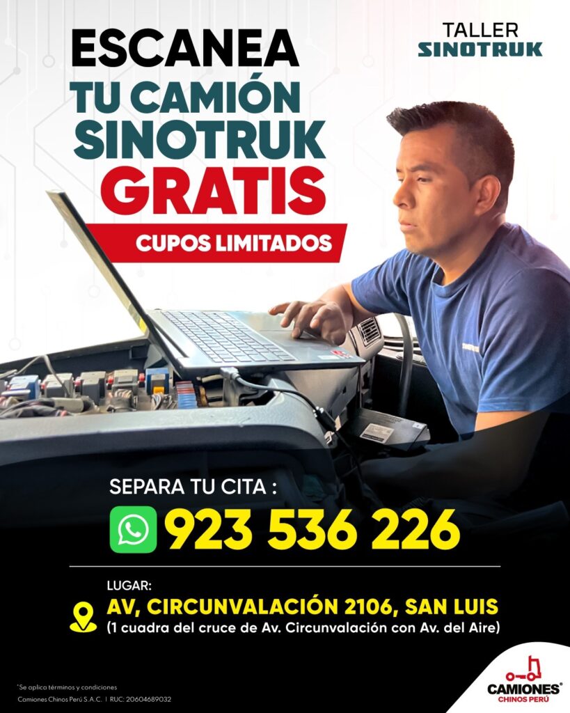 Escanea Gratis tu SINOTRUK aquí en nuestro taller de San Luis